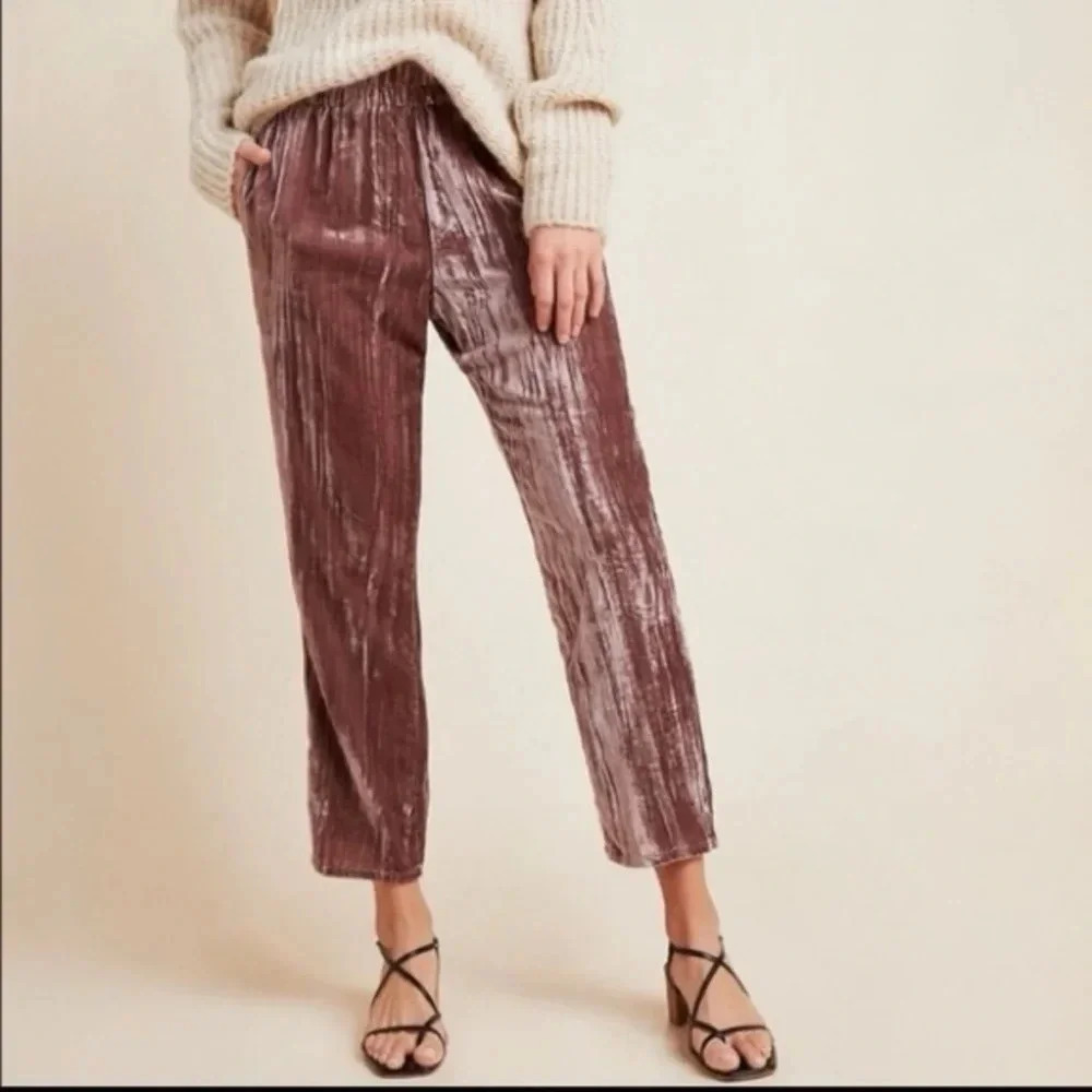 Anthropologie Tina Jo Velvet Tapered Trousers